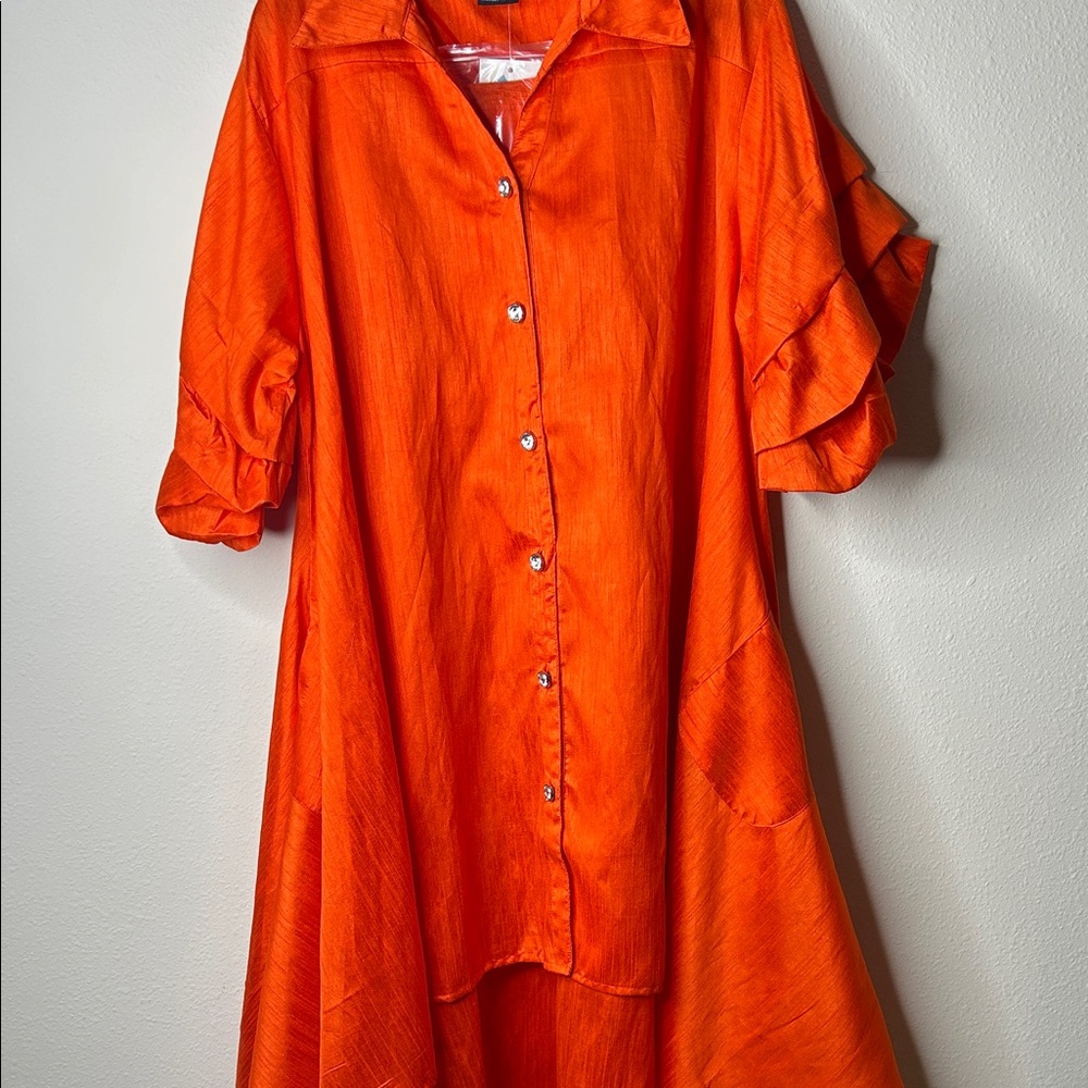 Advance Apparels Bright Orange High Low Dress